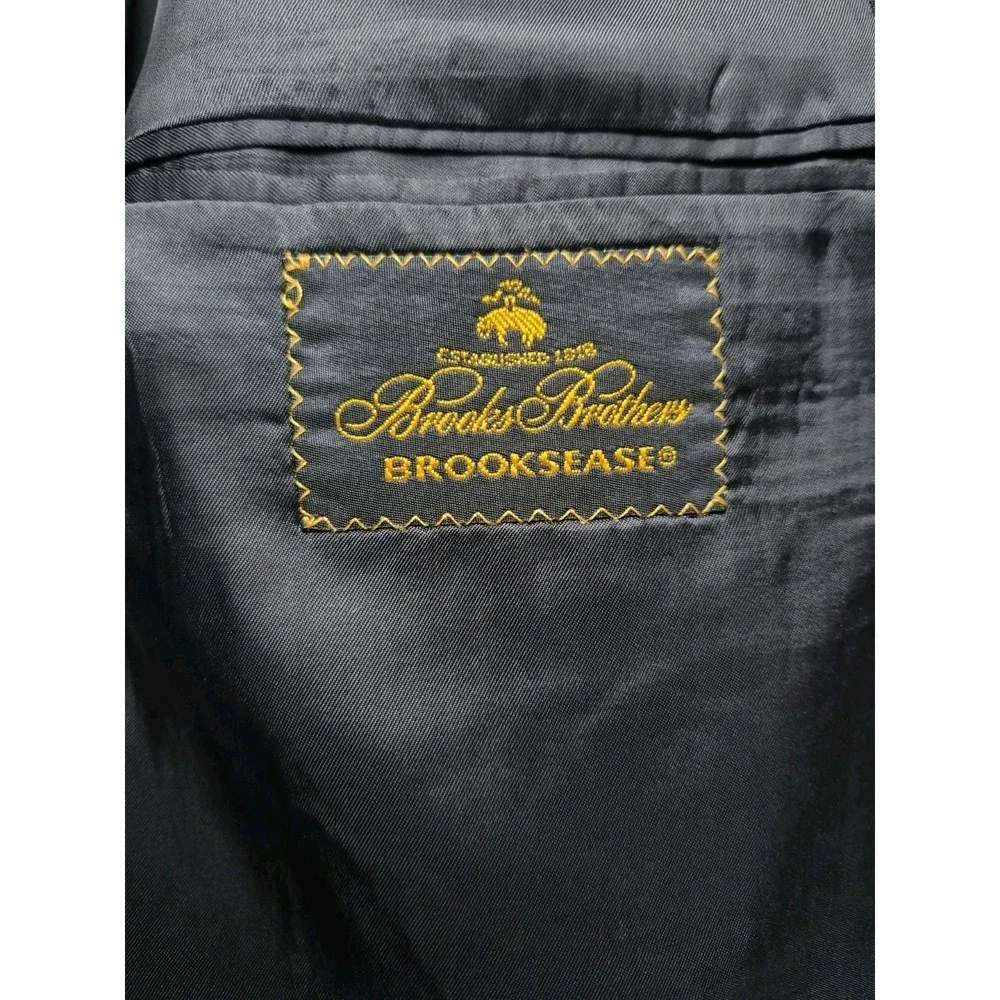 Brooks Brothers Mens Sport Coat 41L Midnight Blue Pinstripe Wool 2 Button Blazer